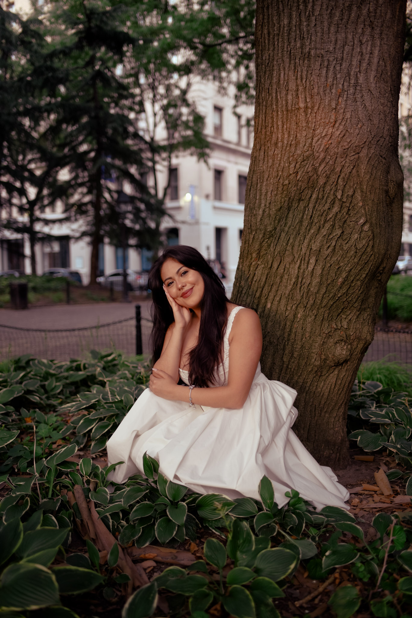 Alize Perez sitting beneath a tree